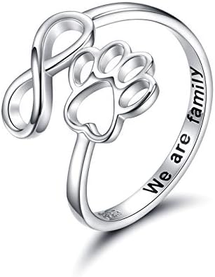 Handcrafted Paw & Heart Ring – Adjustable 925 Sterling Silver - emmy-rae-jewels.com