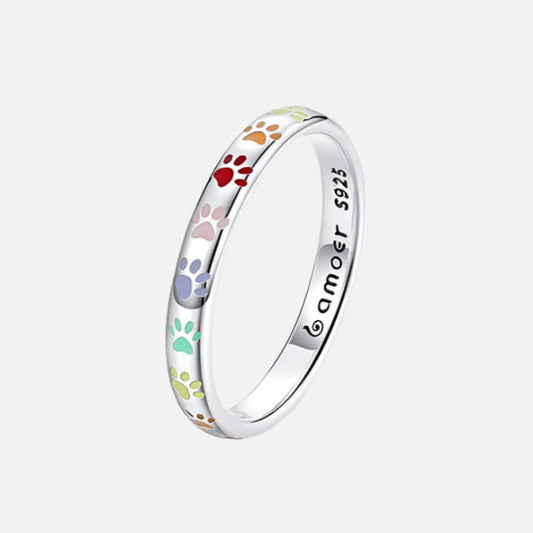 Sterling Silver Ring with Paw Design - emmy-rae-jewels.com