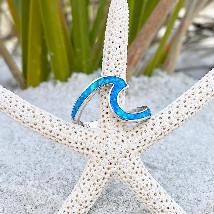 Sea Wave Ring in Opal and Silver - emmy-rae-jewels.com
