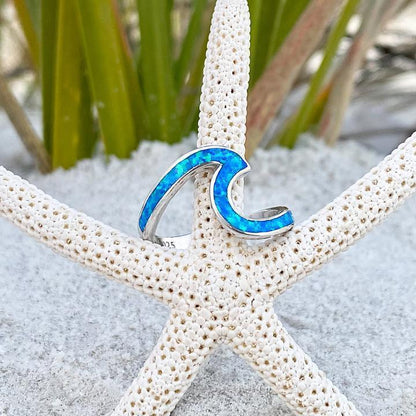 Sea Wave Ring in Opal and Silver - emmy-rae-jewels.com