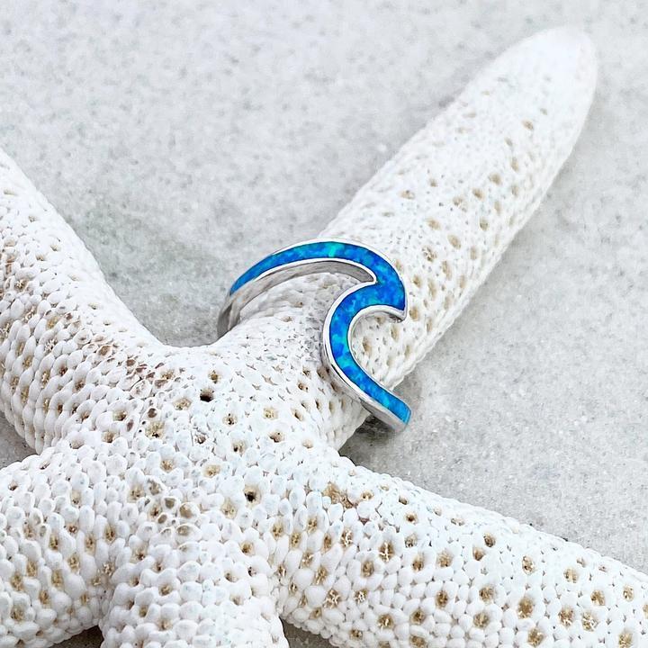 Sea Wave Ring in Opal and Silver - emmy-rae-jewels.com