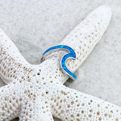 Sea Wave Ring in Opal and Silver - emmy-rae-jewels.com