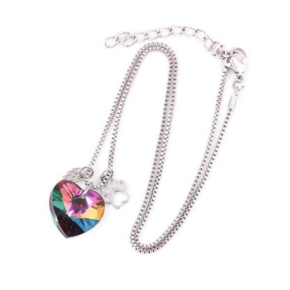 Rainbow Memorial Necklace with Heart Pendant - emmy-rae-jewels.com
