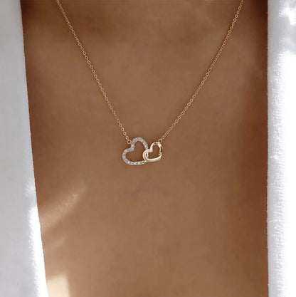 Cynthia Double Heart Necklace - emmy-rae-jewels.com