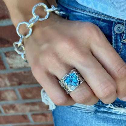 Blue Zircon Creative Ring - emmy-rae-jewels.com