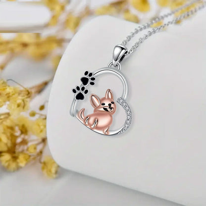 Lovely Heart-shaped Dog Pendant Necklace - emmy-rae-jewels.com