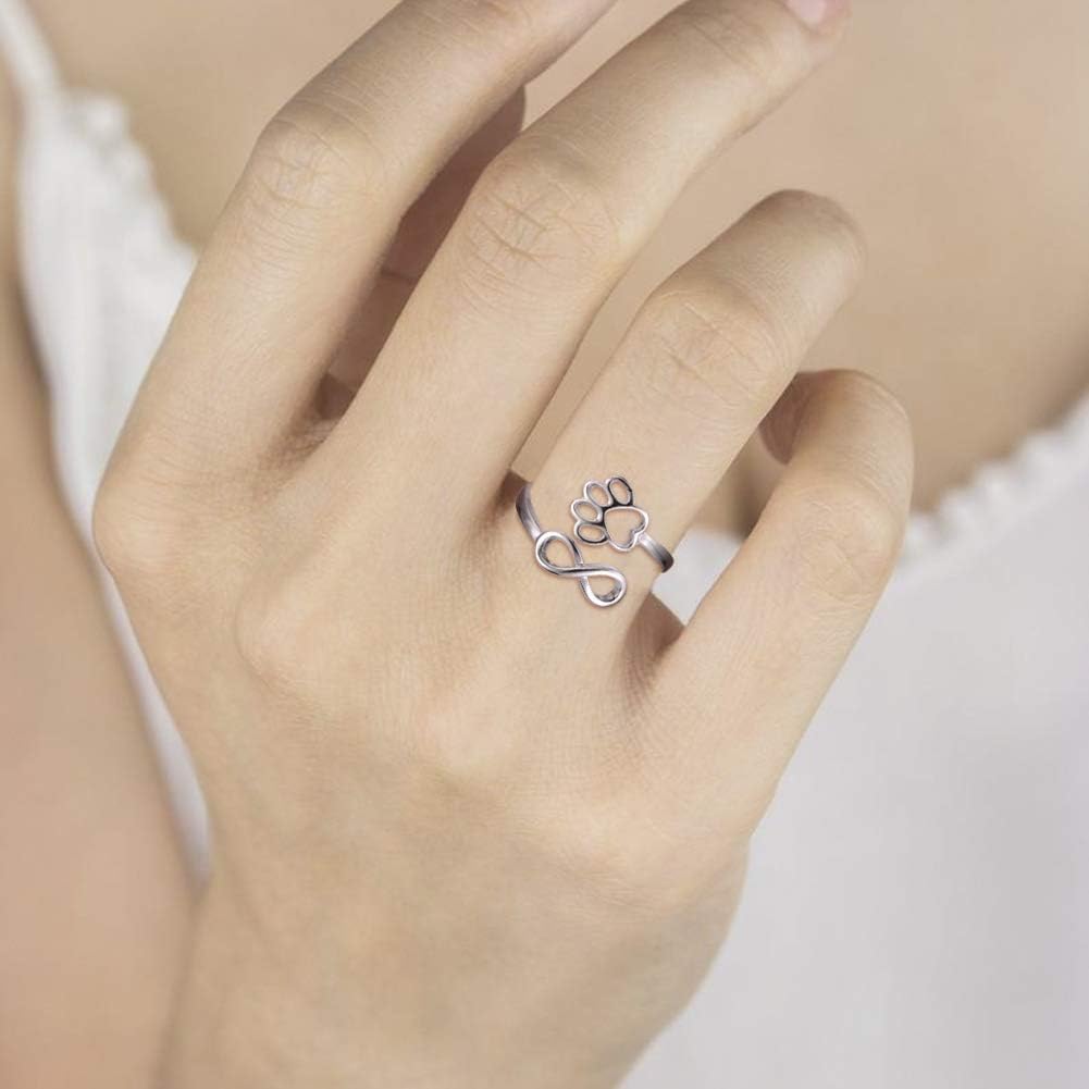Handcrafted Paw & Heart Ring – Adjustable 925 Sterling Silver - emmy-rae-jewels.com