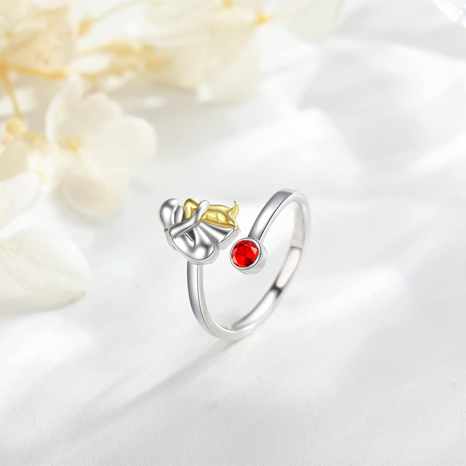 Sterling Silver Dog & Girl Ring – Adjustable and Symbolic - emmy-rae-jewels.com
