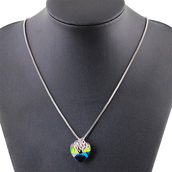 Rainbow Memorial Necklace with Heart Pendant - emmy-rae-jewels.com