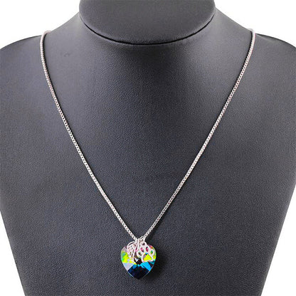 Rainbow Memorial Necklace with Heart Pendant - emmy-rae-jewels.com
