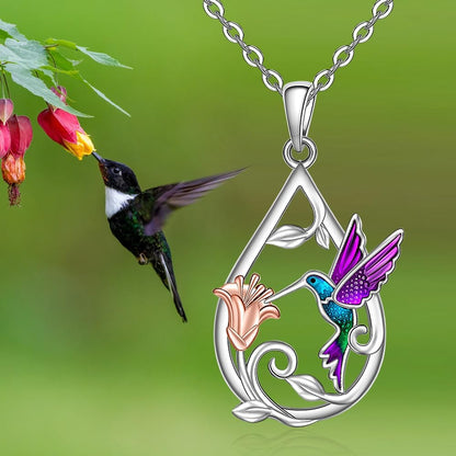 Beautiful Hummingbird Necklace for Women with Bonus Earrings - emmy-rae-jewels.com