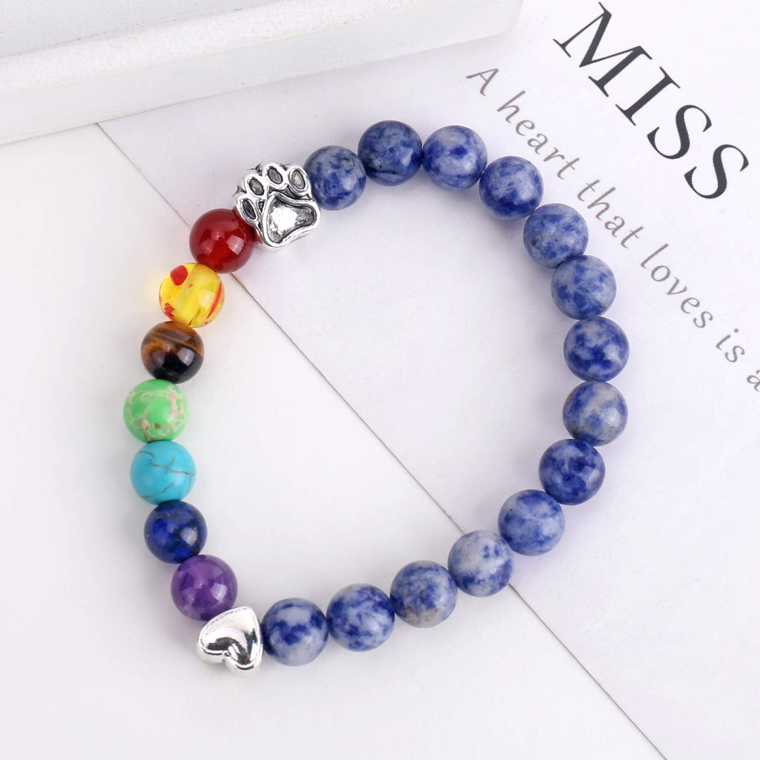 Rainbow Bridge Memorial Bracelet – 7 Chakra Bead Gift for Pet Loss - emmy-rae-jewels.com