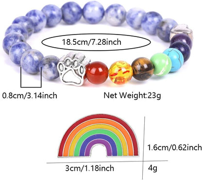 Rainbow Bridge Memorial Bracelet – 7 Chakra Bead Gift for Pet Loss - emmy-rae-jewels.com