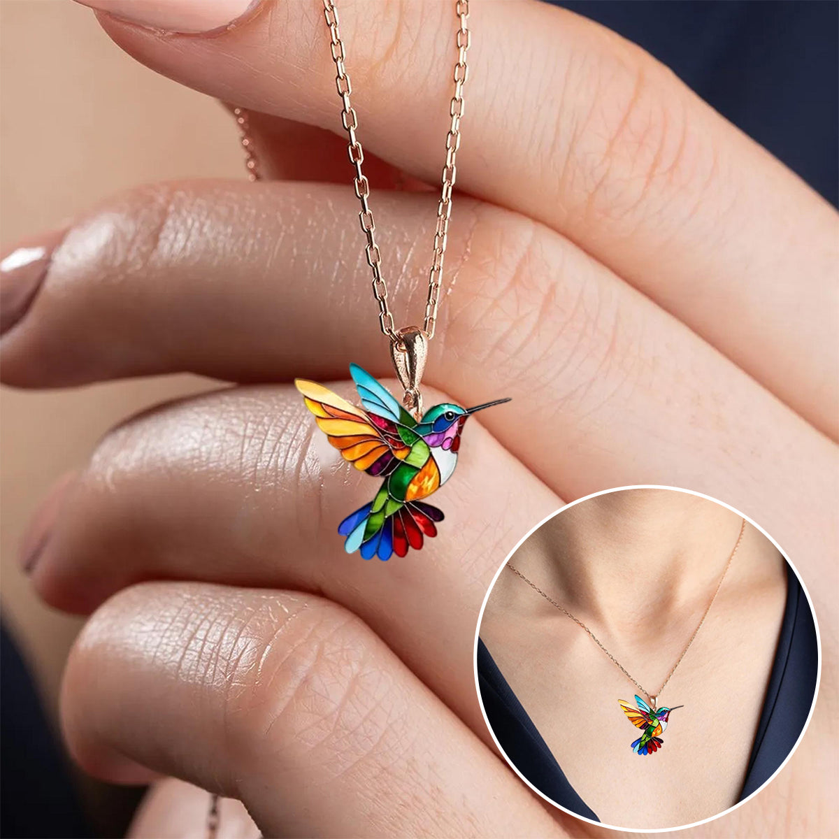 Beautiful Hummingbird Necklace with Bonus Earrings – Limited Time Offer - emmy-rae-jewels.com
