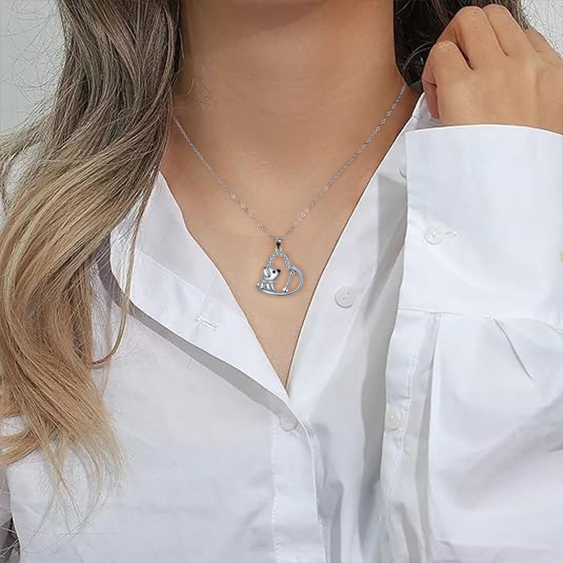 Heart Pendant Dog Necklace - emmy-rae-jewels.com