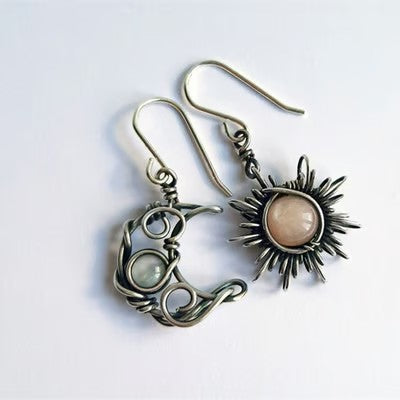 Bohemian Vintage Sun Moon Earrings - emmy-rae-jewels.com