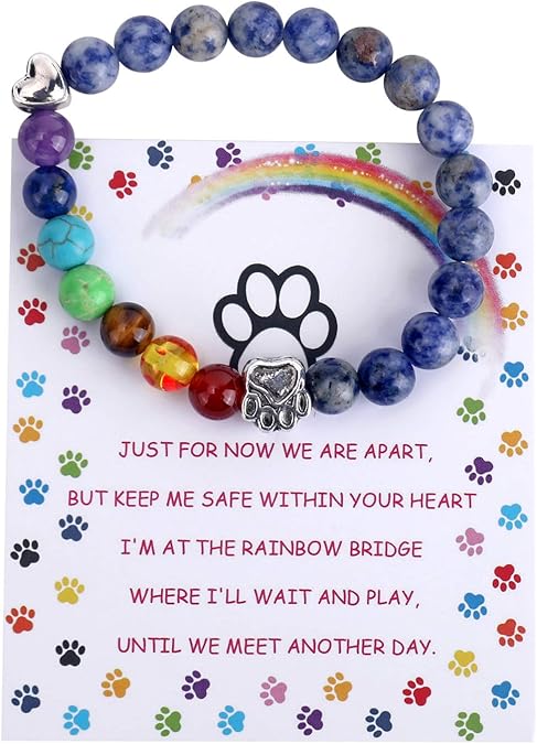 Rainbow Bridge Memorial Bracelet – 7 Chakra Bead Gift for Pet Loss - emmy-rae-jewels.com