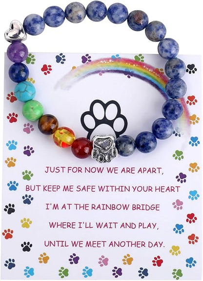 Rainbow Bridge Memorial Bracelet – 7 Chakra Bead Gift for Pet Loss - emmy-rae-jewels.com