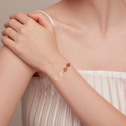 Sterling Silver Paw Print Bracelet – Adjustable Fit - emmy-rae-jewels.com