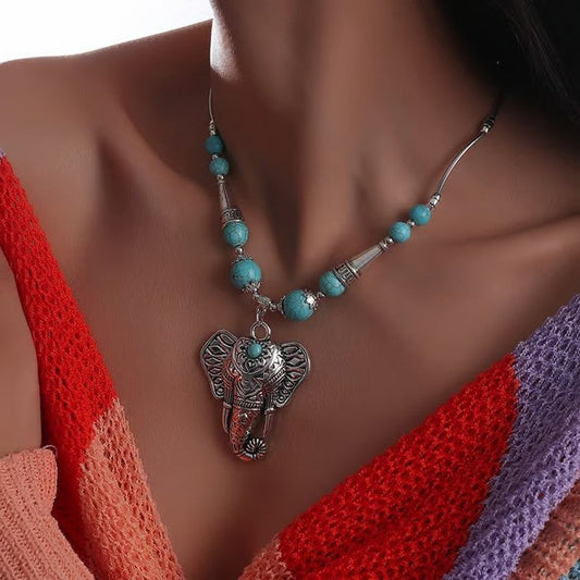 925 Turquoise Elephant Pendant - emmy-rae-jewels.com