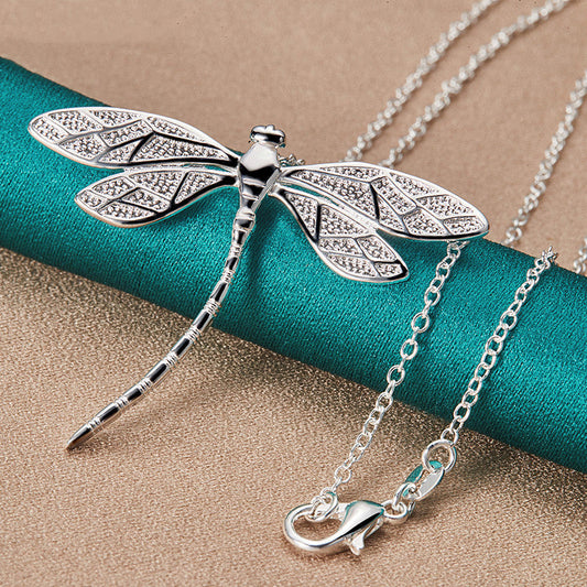 Sterling Silver Dragonfly Necklace – Symbol of Grace & Transformation - emmy-rae-jewels.com