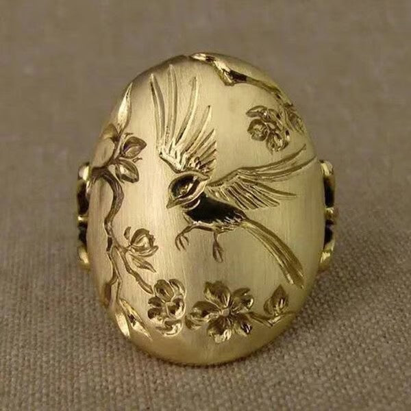 Gold Bird Nature Inspired Ring - emmy-rae-jewels.com