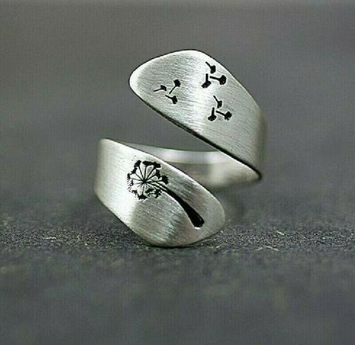 Silver Dandelion Rings