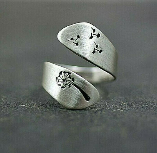 Silver Dandelion Rings