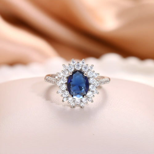 Crystal Turquoise Flower Ring - emmy-rae-jewels.com
