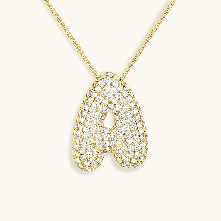 Hailey Bubble Initial Necklace - emmy-rae-jewels.com
