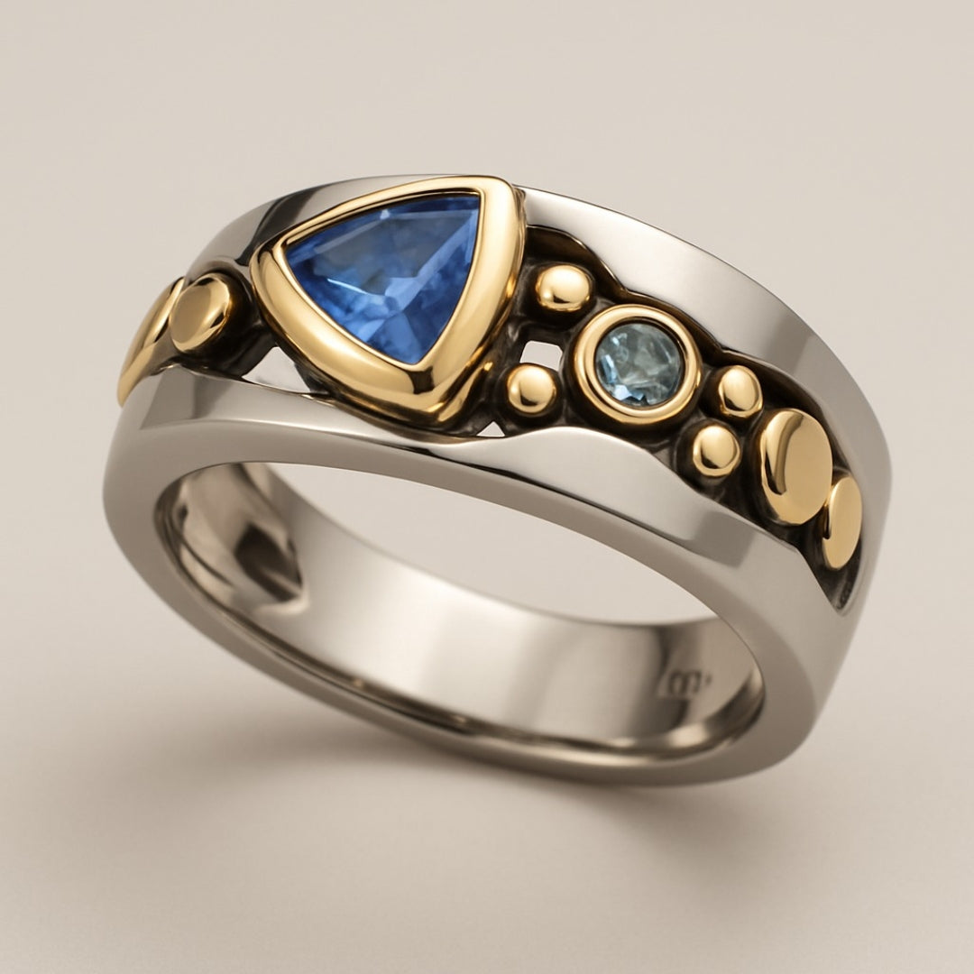 Vintage Blue Crystal Ring - emmy-rae-jewels.com