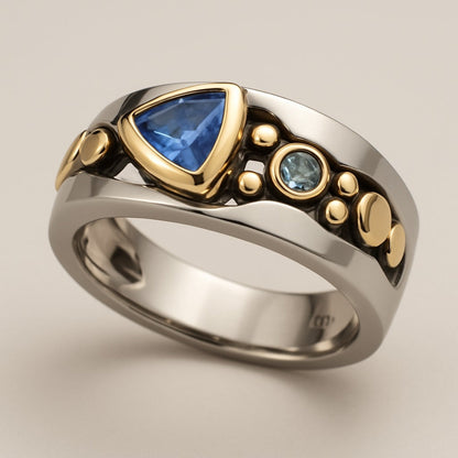 Vintage Blue Crystal Ring - emmy-rae-jewels.com