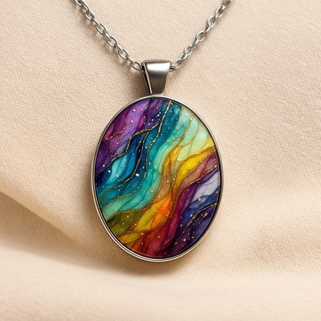 Colorful Round Stone Necklace - emmy-rae-jewels.com