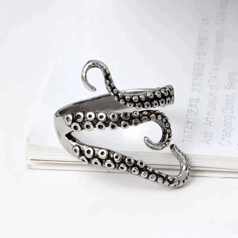 Tentacles Adjustable Silver Ring - emmy-rae-jewels.com
