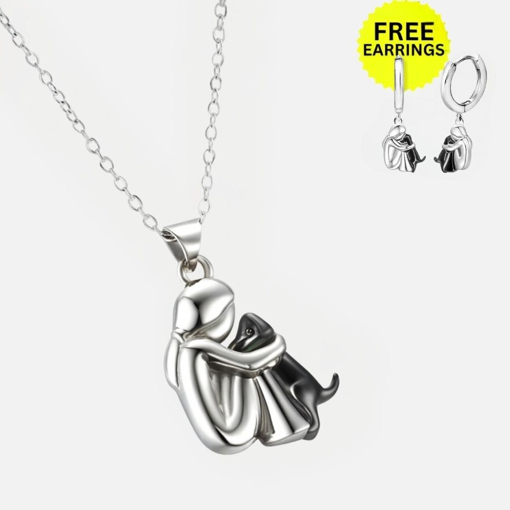 Hug Pendant Necklace with Bonus Earrings – Limited Time Offer - emmy-rae-jewels.com