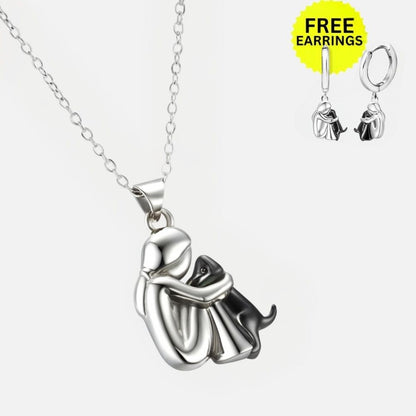 Hug Pendant Necklace with Bonus Earrings – Limited Time Offer - emmy-rae-jewels.com