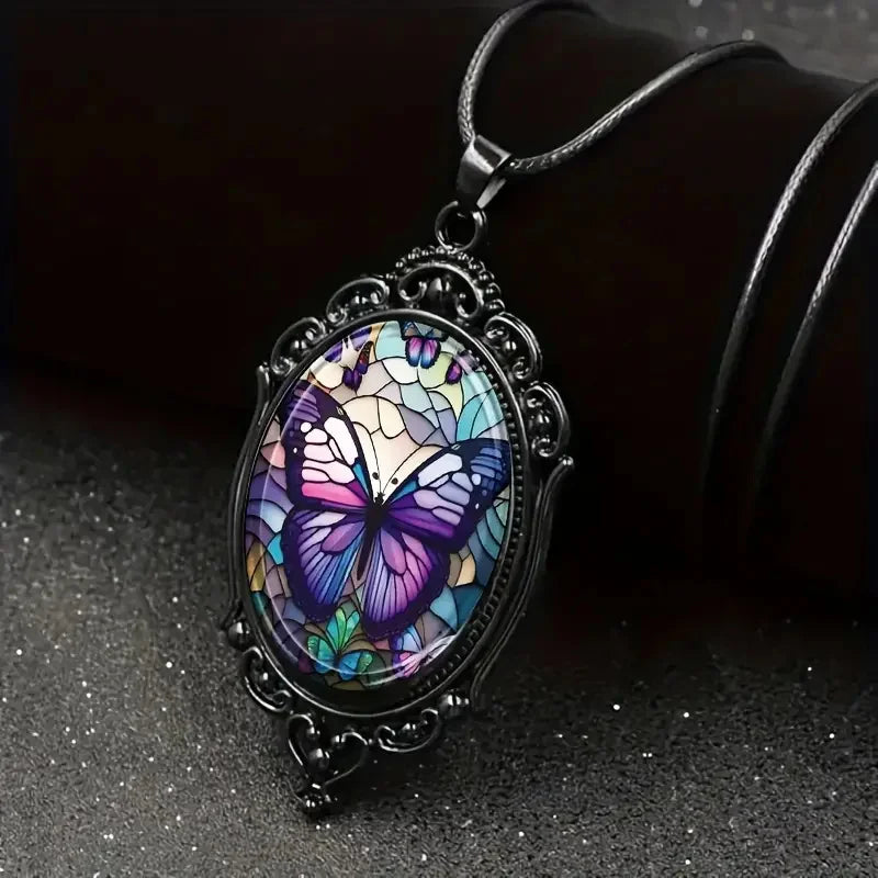 Butterfly Pendant Necklace with Purple Crystal - emmy-rae-jewels.com