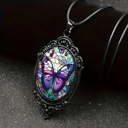 Butterfly Pendant Necklace with Purple Crystal - emmy-rae-jewels.com