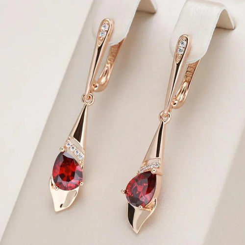 Exquisite Pendant with Red Crystal Earrings - emmy-rae-jewels.com