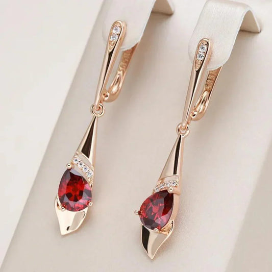 Exquisite Pendant with Red Crystal Earrings - emmy-rae-jewels.com