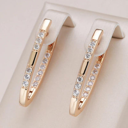 Elegant Zirconia Earrings in Gold - emmy-rae-jewels.com