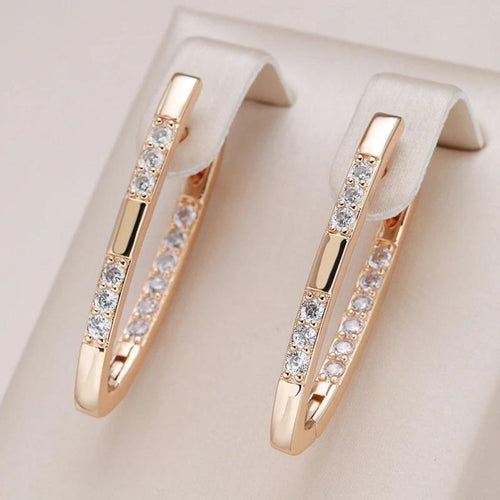Elegant Zirconia Earrings in Gold - emmy-rae-jewels.com