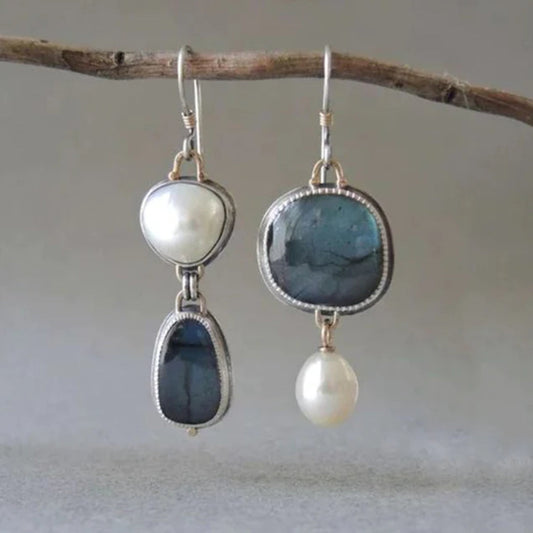 Charming Vintage Blue Stone Earrings - emmy-rae-jewels.com