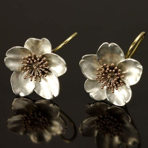 Vintage Silver & Gold Blossom Earrings - emmy-rae-jewels.com