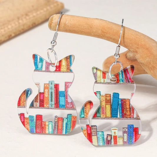 Vintage Colorful Cat Earrings - emmy-rae-jewels.com