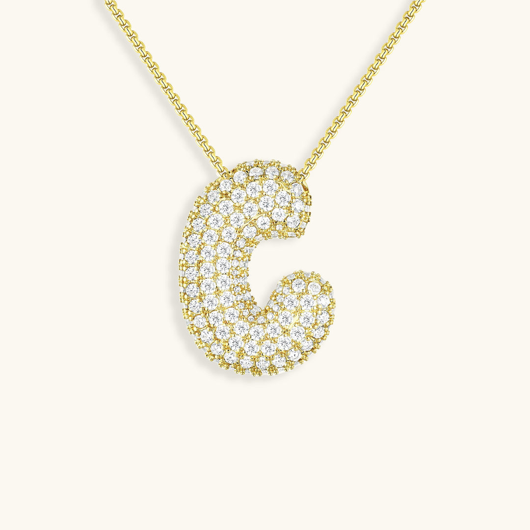 Hailey Bubble Initial Necklace - emmy-rae-jewels.com