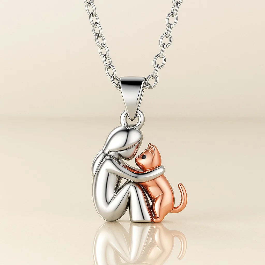 Cat Hug Pendant Necklace - emmy-rae-jewels.com