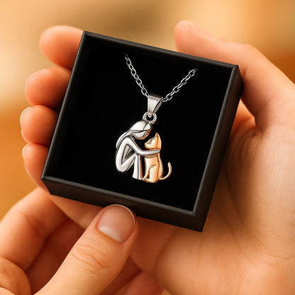 Cat Hug Pendant Necklace - emmy-rae-jewels.com