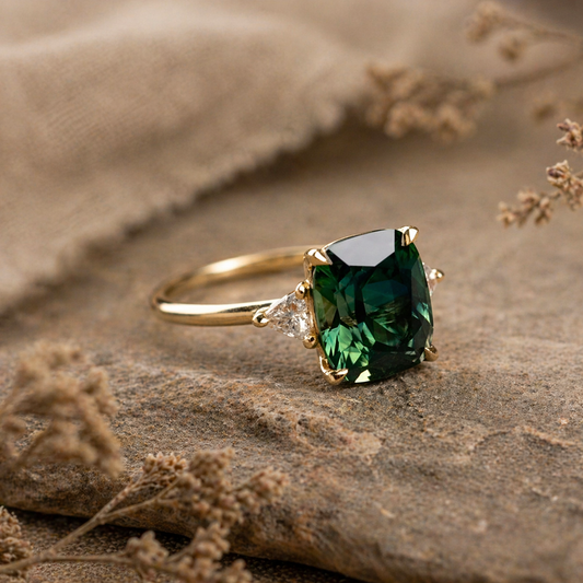 Elegant Square Emerald Ring
