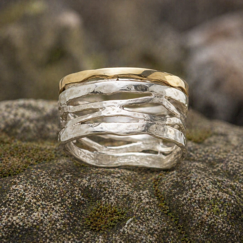Vintage Gold & Silver Hollow Ring